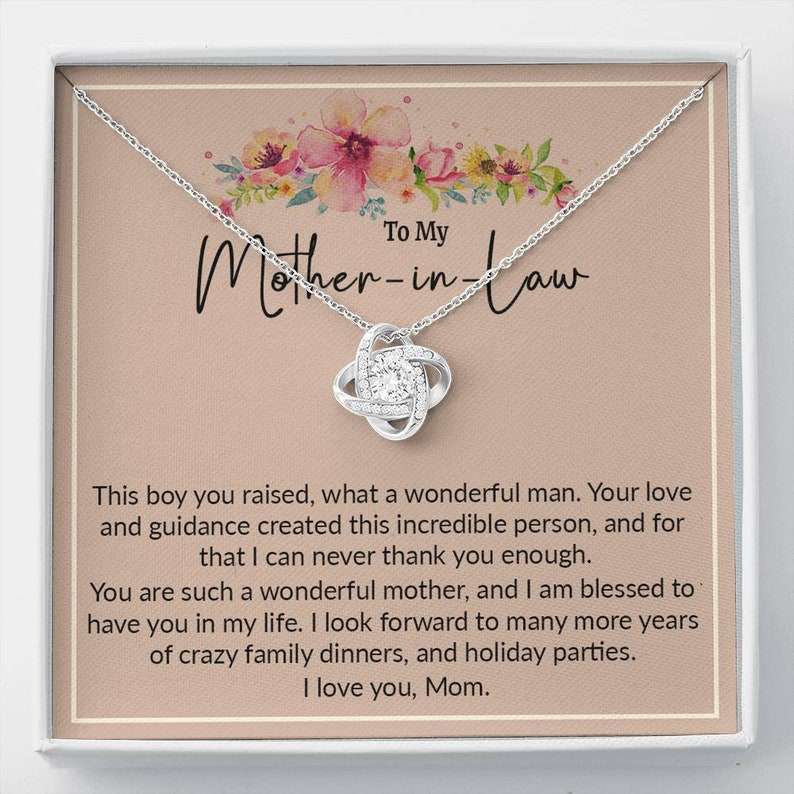 Mom Necklace, Love Knot Necklace, Son Gifts for Mom, Christmas offers Gifts, Birthday Gifts, Valentine Gifts, Mothers Day Gifts, Christian Mom Gift