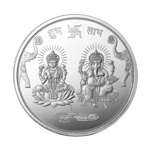 999.9 Purity Ganesh Lakshmi ji Silver Coins With Gift Wrap For Birthday and Marriage Anniversary( Pack Of 2)