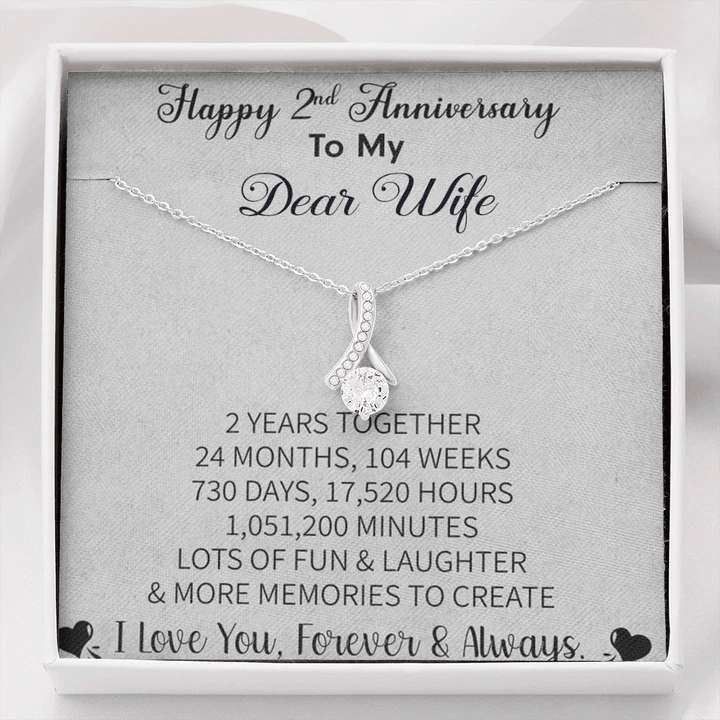 2nd Anniversary Gift For Wife - Pure Silver Pendant With Message Card For Karwa Chauth Rakva