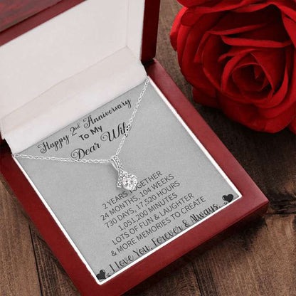 2nd Anniversary Gift For Wife - Pure Silver Pendant With Message Card For Karwa Chauth Rakva