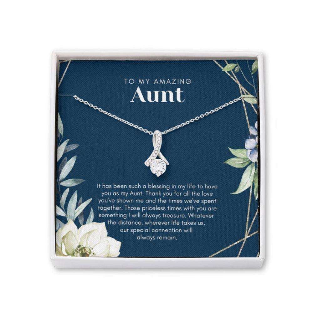 Aunt Necklace, Aunt Gift: Aunt Appreciation Gift, Cubic Zirconia Necklace With Meaningful Card, Auntie Gift Gifts For Godmother/ Godfather Rakva