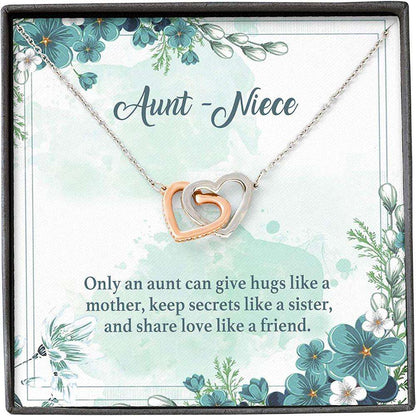 Aunt Necklace, Aunt Necklace Gift For Her From Niece, Hug Keep Secret Love Like Mother Sister Friend Gifts For Goddaughter / Godson Necklace Rakva