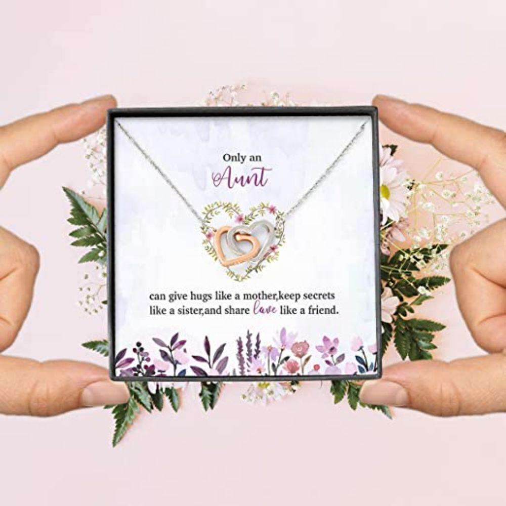 Aunt Necklace, Aunt Necklace Gift For Her From Niece, Hug Mother Keep Secret Sister Share Love Friend Gifts for Niece Rakva