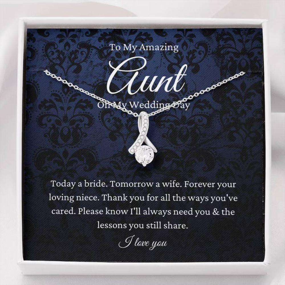 Aunt Necklace, Aunt Of The Bride Necklace Gift From Niece, Bride To Auntie Wedding Day Gift Gifts For Godmother/ Godfather Rakva