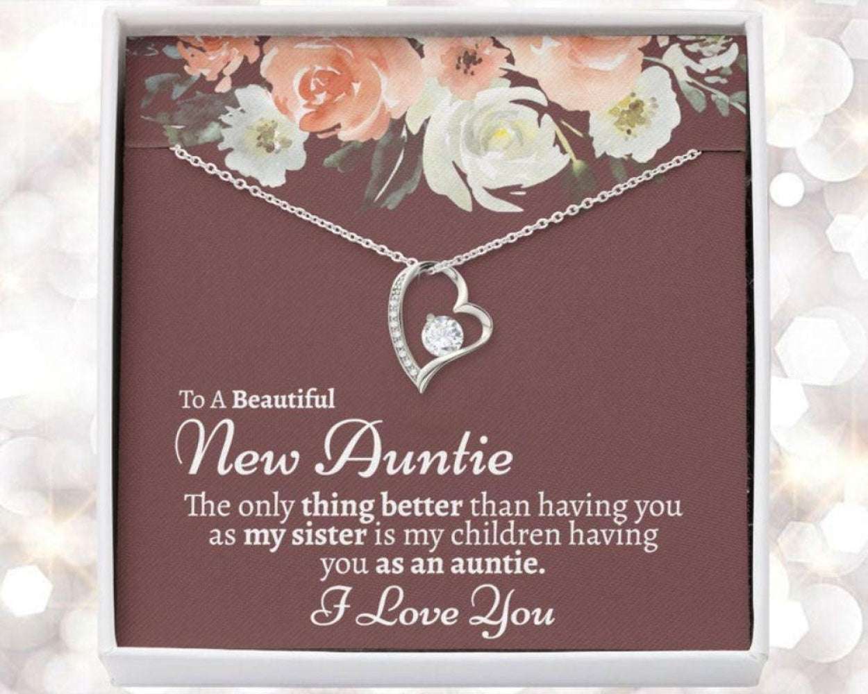 Aunt Necklace, Aunt To Be Necklace, Gifts For New Auntie From Baby, First Time Aunt Gifts For Goddaughter / Godson Necklace Rakva