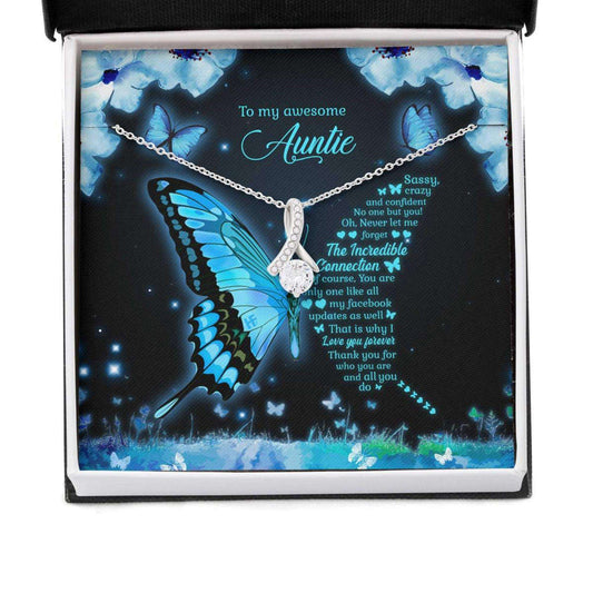 Aunt Necklace, Butterfly Gift For Your Awesome Auntie On Mother’S Alluring Beauty Necklaces Rakva