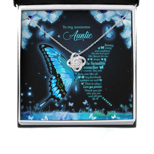 Aunt Necklace, Butterfly Gift For Your Awesome Auntie On Mother’S Love Knot Necklaces Rakva