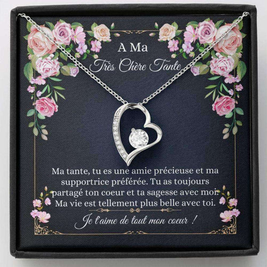 Aunt Necklace, Collier Bijoux Tante “ French Auntie Gift “ Carte Fran�Aise “ Cadeau Tante “ Best Aunt Ever “ Necklace Keepsake Gifts For Goddaughter / Godson Necklace Rakva