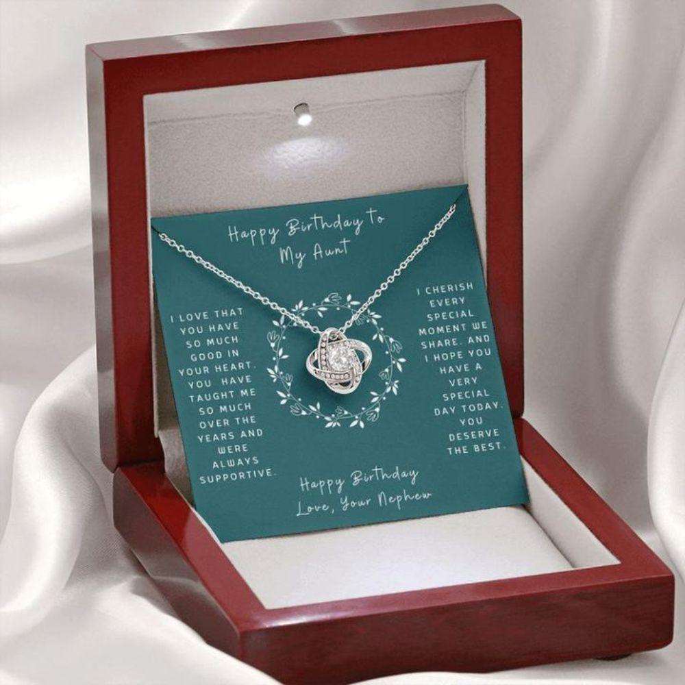 Aunt Necklace, Gift For Aunt “ Gift Necklace Message Card “ Birthday To Aunt From Nephew Rakva