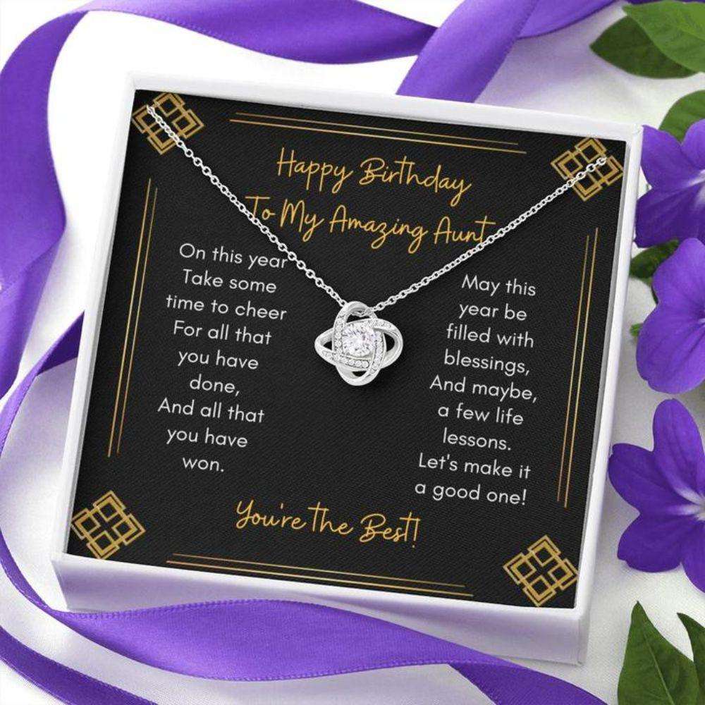 Aunt Necklace “ Gift For Aunt “ Gift Necklace Message Card “ To My Aunt Happy Birthday Cheer Rakva