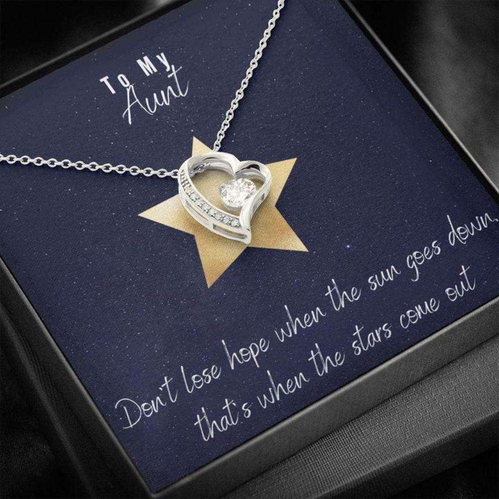 Aunt Necklace “ Gift For Aunt “ Gift Necklace With Message Card Aunt Star Heart Necklace Gifts For Godmother/ Godfather Rakva