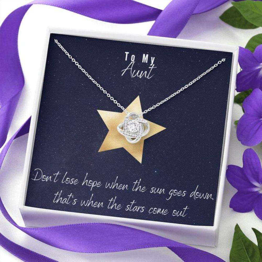 Aunt Necklace “ Gift For Aunt “ Gift Necklace With Message Card Aunt Star Stronger Together Gifts For Godmother/ Godfather Rakva