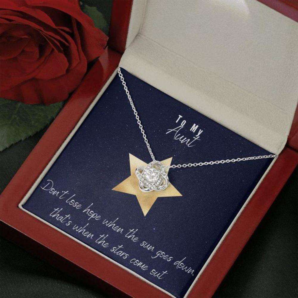 Aunt Necklace “ Gift For Aunt “ Gift Necklace With Message Card Aunt Star Stronger Together Gifts For Godmother/ Godfather Rakva