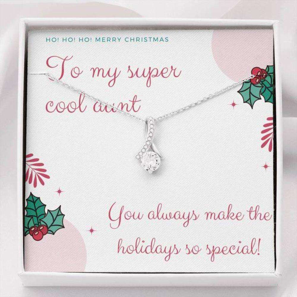 Aunt Necklace “ Gift For Aunt “ Happy Holidays To My Cool Aunt Beauty Necklace Gifts For Godmother/ Godfather Rakva