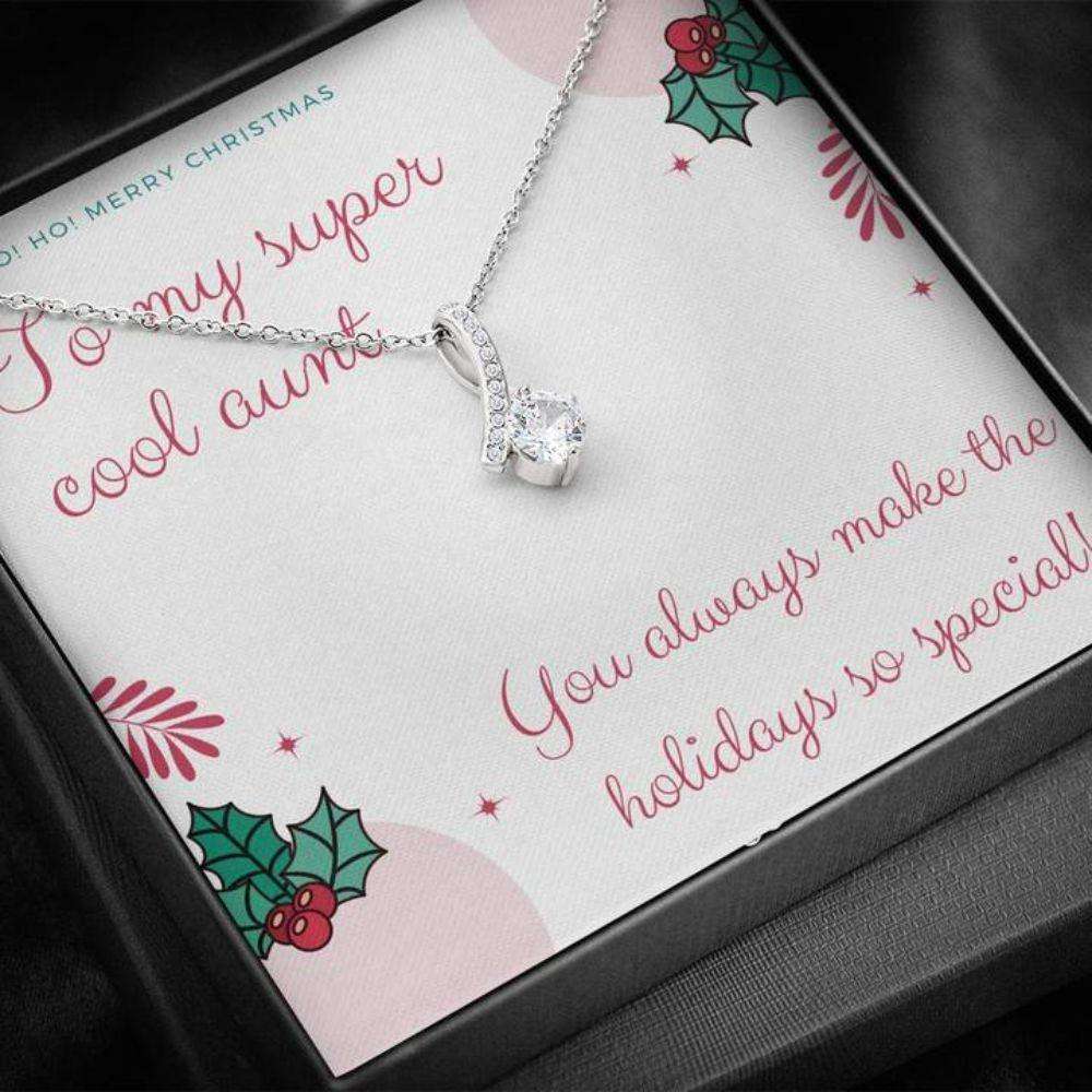 Aunt Necklace “ Gift For Aunt “ Happy Holidays To My Cool Aunt Beauty Necklace Gifts For Godmother/ Godfather Rakva