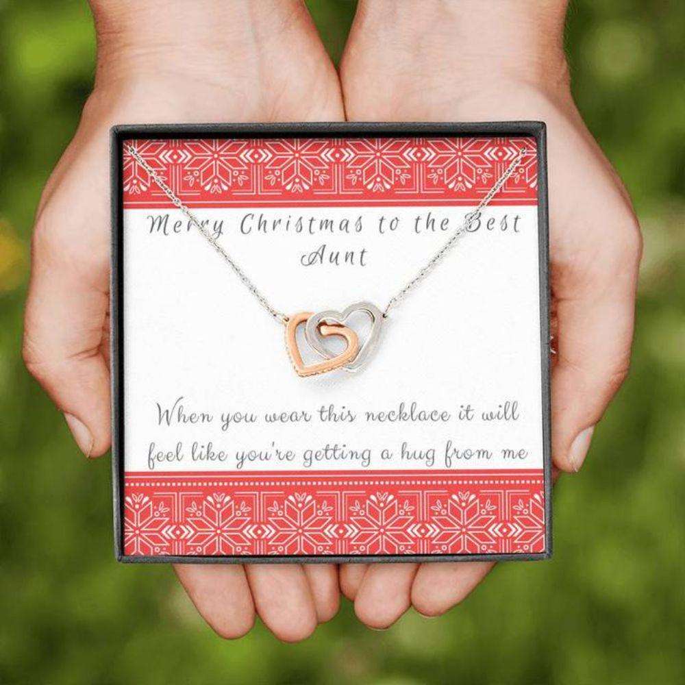 Aunt Necklace “ Gift For Aunt “ Necklace With Message Card Aunt Christmas Hearts Necklace Gifts For Godmother/ Godfather Rakva