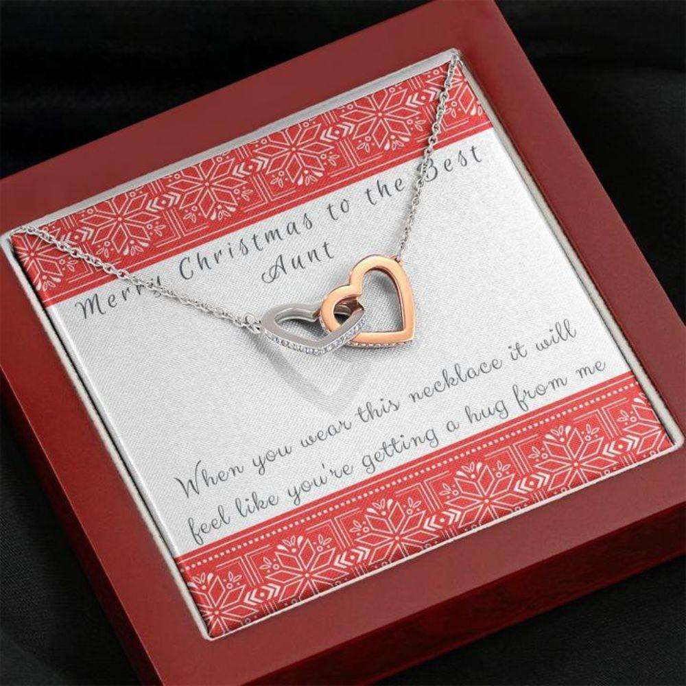 Aunt Necklace “ Gift For Aunt “ Necklace With Message Card Aunt Christmas Hearts Necklace Gifts For Godmother/ Godfather Rakva