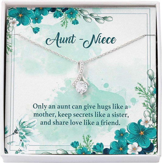 Aunt Necklace, Gift For Her From Niece, Hug Keep Secret Love Like Mother Sister Friend Necklace Gifts For Goddaughter / Godson Necklace Rakva