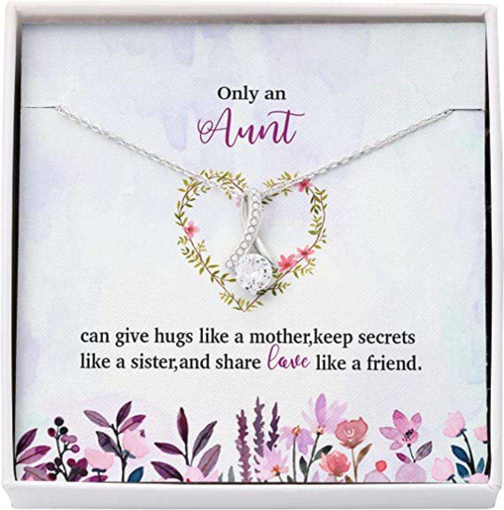 Aunt Necklace, Gift For Her From Niece, Hug Mother Keep Secret Sister Share Love Friend Necklace Gifts for Niece Rakva