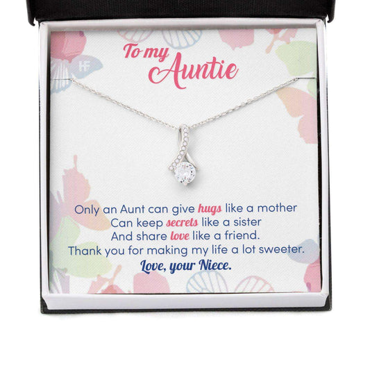 Aunt Necklace, Gift For Mother’S Day From Niece Making My Life A Lot Sweeter, Message Card Necklace Gifts For Godmother/ Godfather Rakva