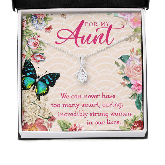 Aunt Necklace, Gift For Mother’S Day Smart Caring Strong Women, A Heart-Melt Floral Message Card Beauty Necklace Gifts For Godmother/ Godfather Rakva