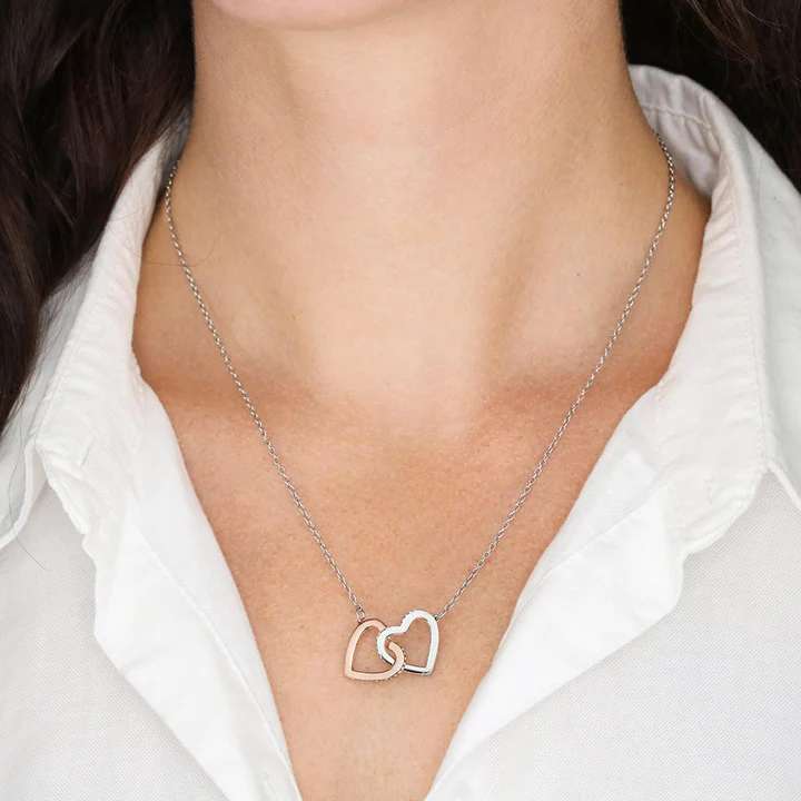 Aunt Necklace, Gift For Your Draunt On Mother’S Day With Wine Interlocking Hearts Necklaces Rakva