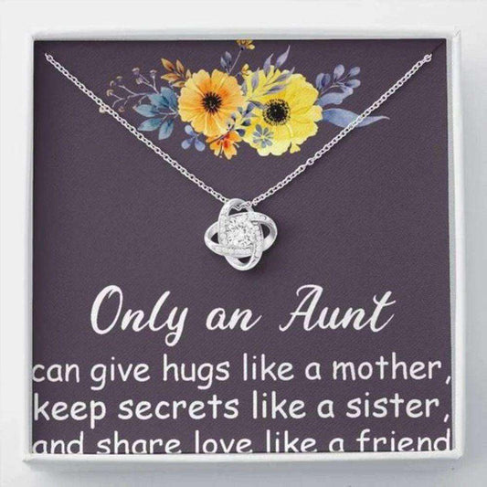 Aunt Necklace, Keep Secrets Like A Sister Love Knot Necklace Gift For Aunt Gifts For Godmother/ Godfather Rakva