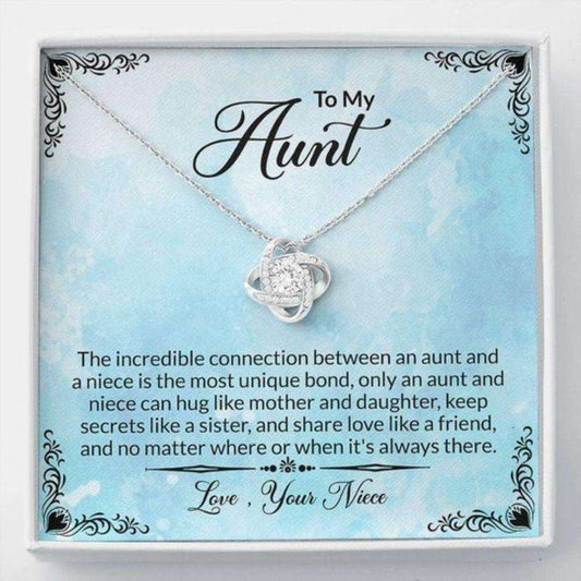 Aunt Necklace, Keep Secrets Like A Sister Love Knot Necklace Niece Gift For Aunt Gifts For Godmother/ Godfather Rakva