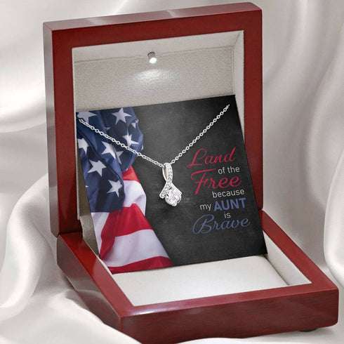 Aunt Necklace, Land Of The Free Because My Aunt Is Brave “ Military Beauty Necklace Rakva