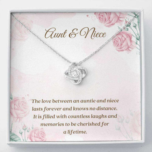 Aunt Necklace, Niece Necklace, Aunt Niece Necklace Gift “ Best Aunt Gift “ Niece Necklace “ Love Knot Necklace Gifts For Goddaughter / Godson Necklace Rakva