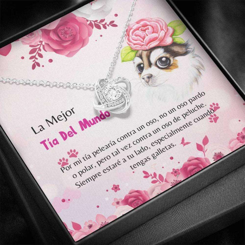 Aunt Necklace, Spanish Dog Aunt Gift “ Latina Dog Aunt Necklace “ Tia Amante De Perro “ Tia Collar Carta Rakva