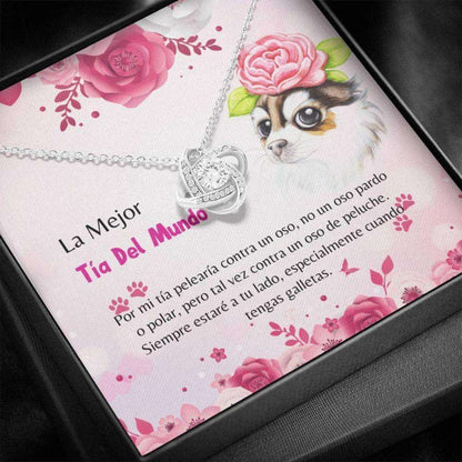 Aunt Necklace, Spanish Dog Aunt Gift “ Latina Dog Aunt Necklace “ Tia Amante De Perro “ Tia Collar Carta Rakva