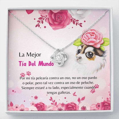 Aunt Necklace, Spanish Dog Aunt Gift “ Latina Dog Aunt Necklace “ Tia Amante De Perro “ Tia Collar Carta Rakva