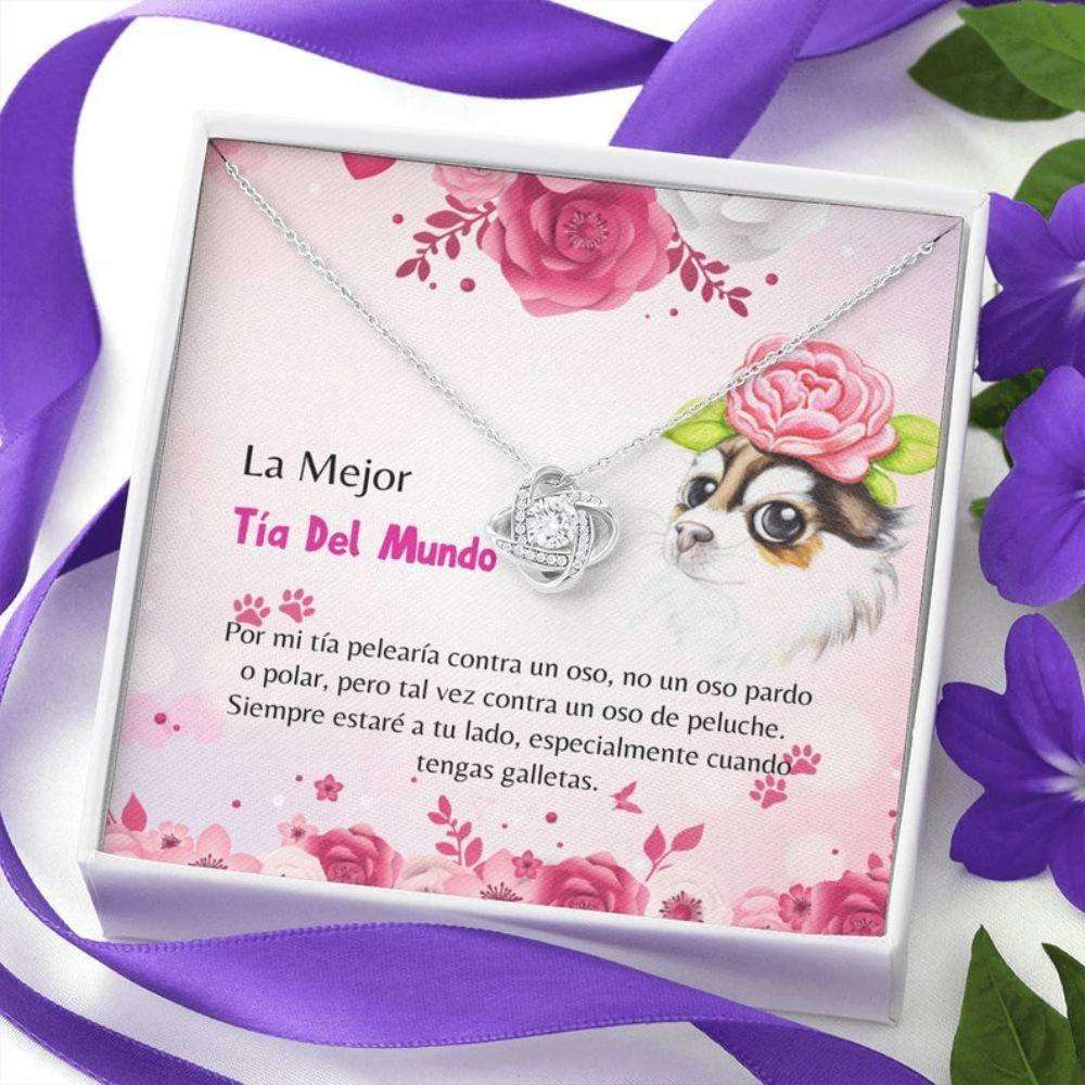 Aunt Necklace, Spanish Dog Aunt Gift “ Latina Dog Aunt Necklace “ Tia Amante De Perro “ Tia Collar Carta Rakva