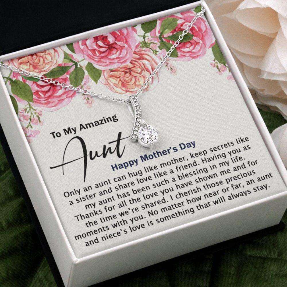 Aunt Necklace, To My Amazing Aunt Necklace With Sentimental Card, Aunt Necklace On Mothers Day Mother's Day Rakva