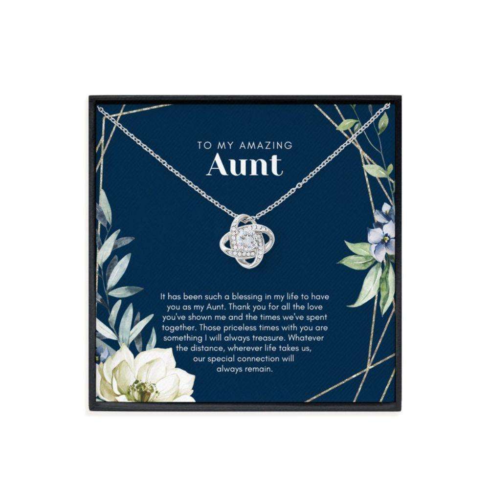 Aunt Necklace, To My Aunt, Gift For Aunt, Aunt Gift, Love Knot Necklace With Meaningful Card, Auntie Gift Gifts For Godmother/ Godfather Rakva