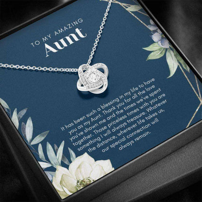 Aunt Necklace, To My Aunt, Gift For Aunt, Aunt Gift, Love Knot Necklace With Meaningful Card, Auntie Gift Gifts For Godmother/ Godfather Rakva