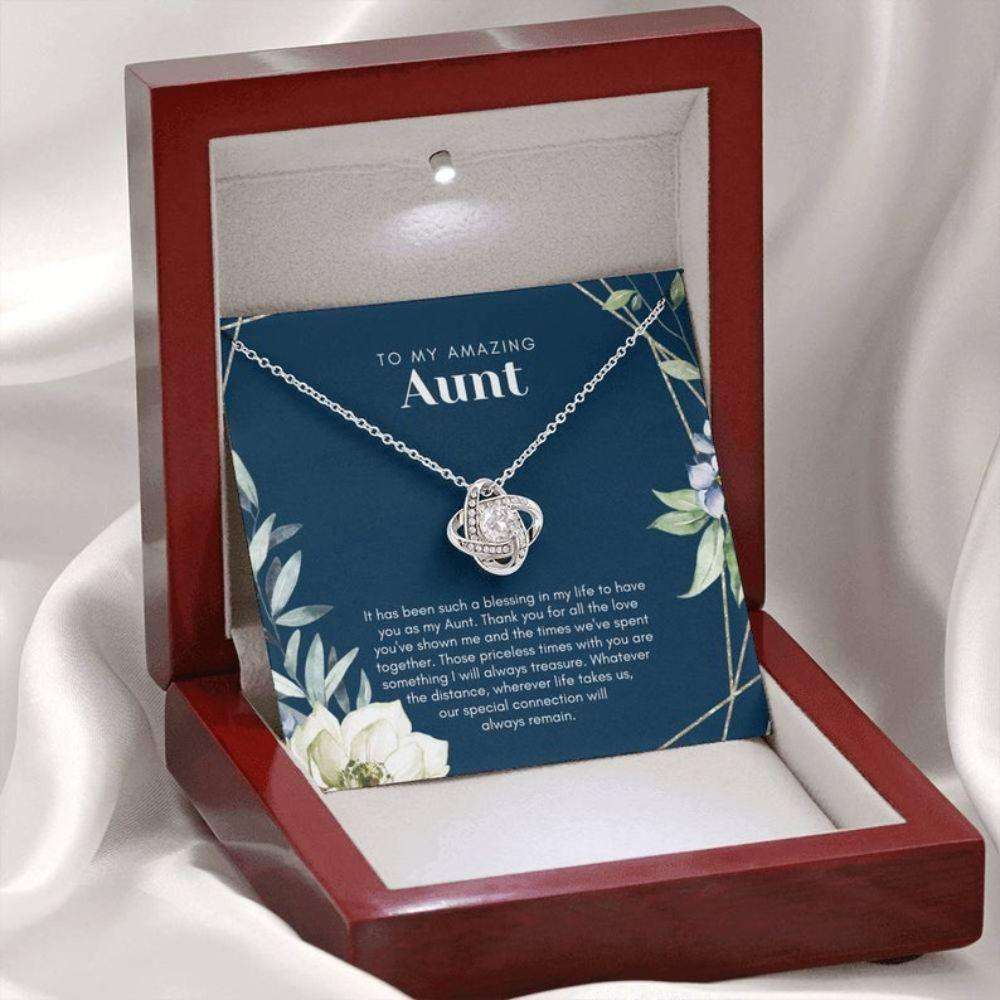 Aunt Necklace, To My Aunt, Gift For Aunt, Aunt Gift, Love Knot Necklace With Meaningful Card, Auntie Gift Gifts For Godmother/ Godfather Rakva