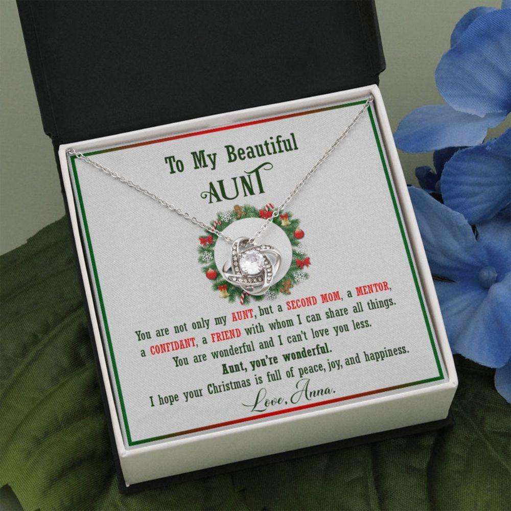 Aunt Necklace, To My Beautiful Aunt Christmas Necklace, Aunt Necklace For Holiday Christmas Rakva