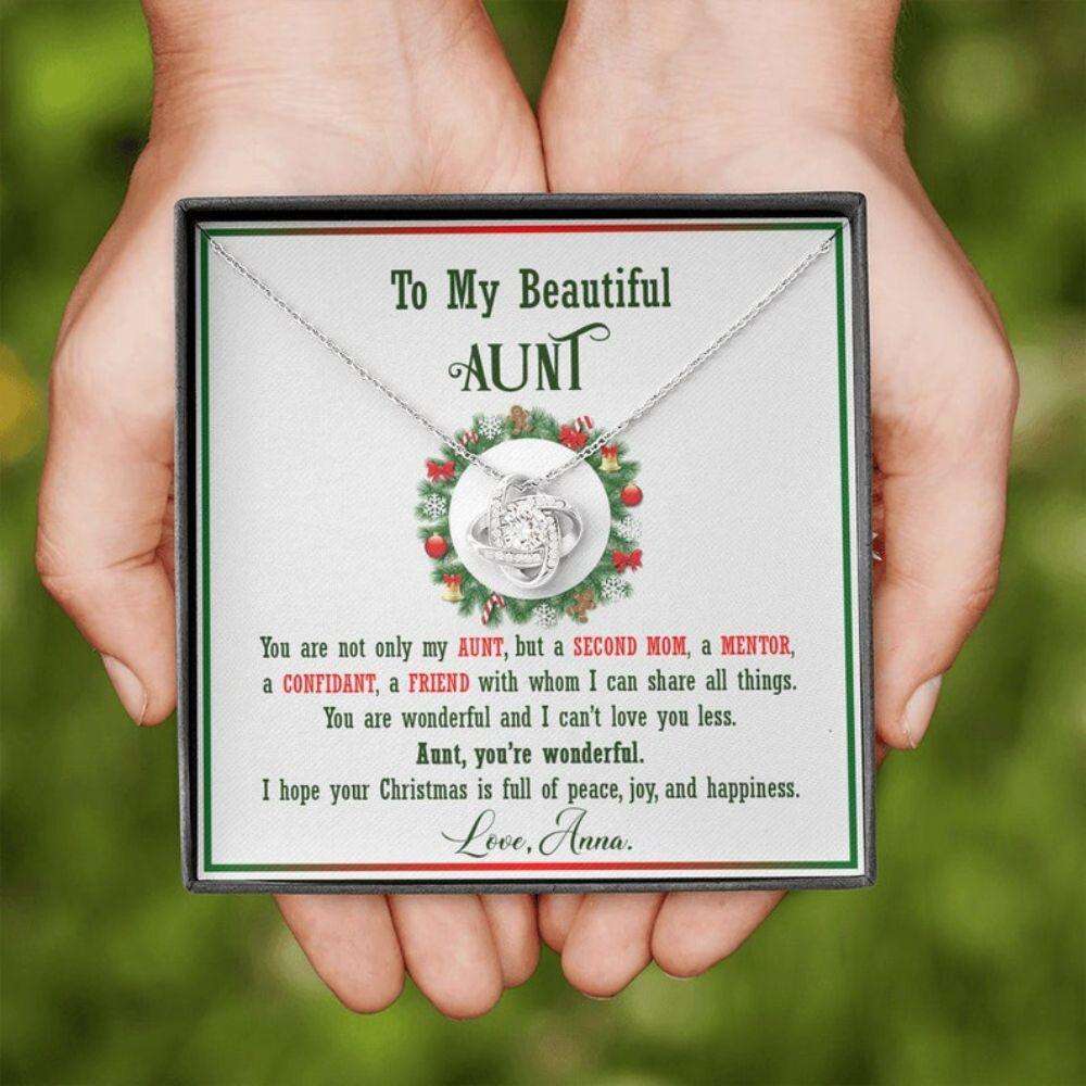 Aunt Necklace, To My Beautiful Aunt Christmas Necklace, Aunt Necklace For Holiday Christmas Rakva