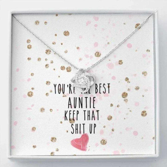 Aunt Necklace, You’Re The Best Auntie Love Knot Necklace Gift For Women Gifts For Godmother/ Godfather Rakva