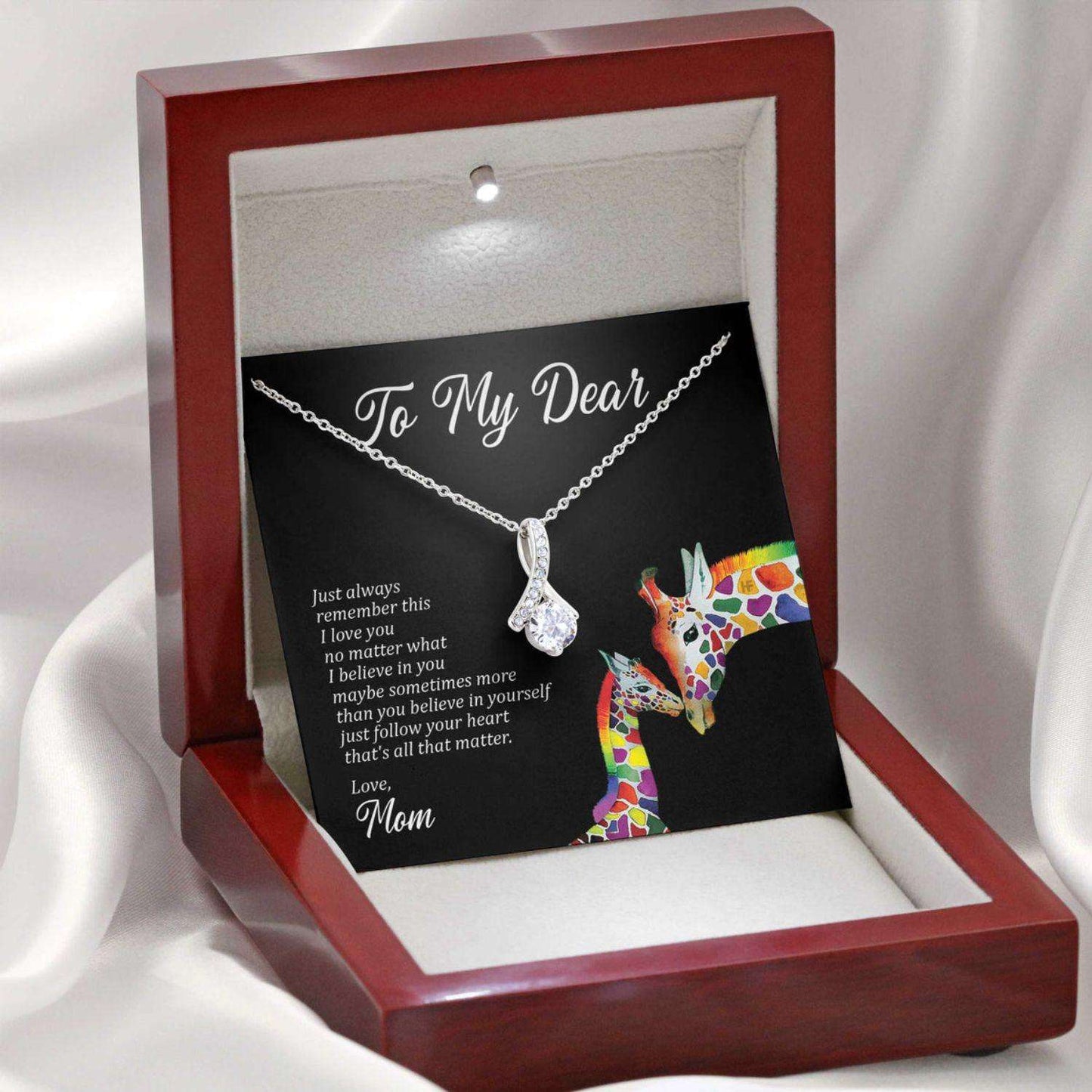 Awareness Necklace: I Love You No Matter What, Meaningful Autism Message Card Beauty Necklace Rakva