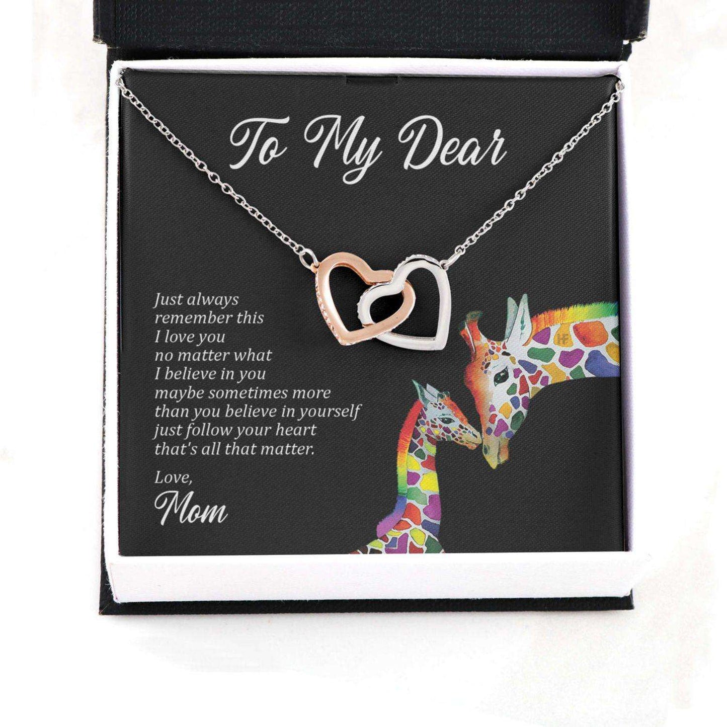 Awareness Necklace: I Love You No Matter What, Meaningful Autism Message Card Hearts Necklace Rakva