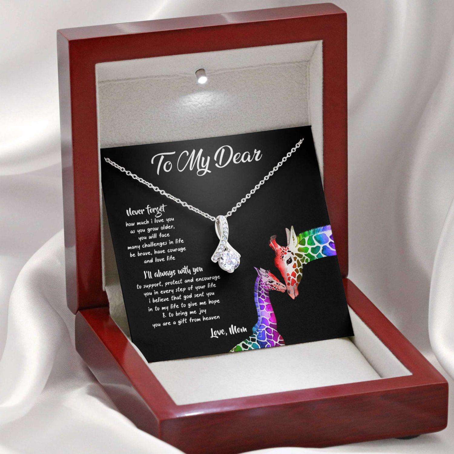 Awareness Necklace: Never Forget How Much I Love You, Meaningful Autism Message Card Beauty Necklace Rakva