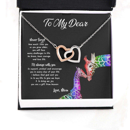 Awareness Necklace: Never Forget How Much I Love You, Meaningful Autism Message Card Hearts Necklace Rakva