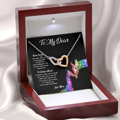 Awareness Necklace: Never Forget How Much I Love You, Meaningful Autism Message Card Hearts Necklace Rakva