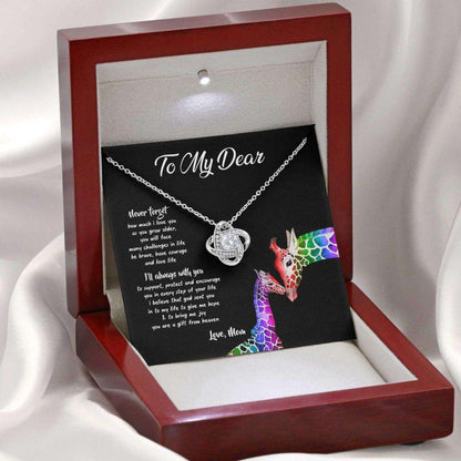 Awareness Necklace: Never Forget How Much I Love You, Meaningful Autism Message Card Love Knot Necklace Rakva