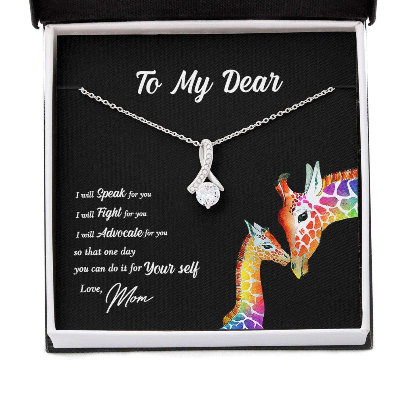 Awareness Necklace: One Day You Can Do It For Yourself, Meaningful Autism Message Card Beauty Necklace Rakva