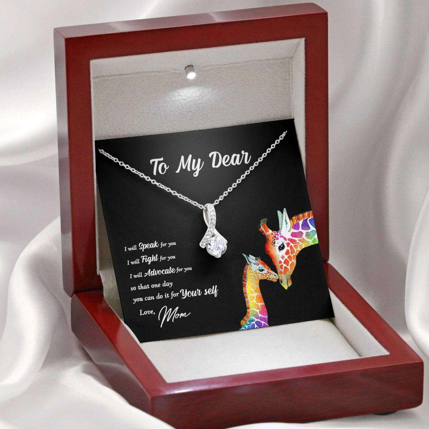 Awareness Necklace: One Day You Can Do It For Yourself, Meaningful Autism Message Card Beauty Necklace Rakva