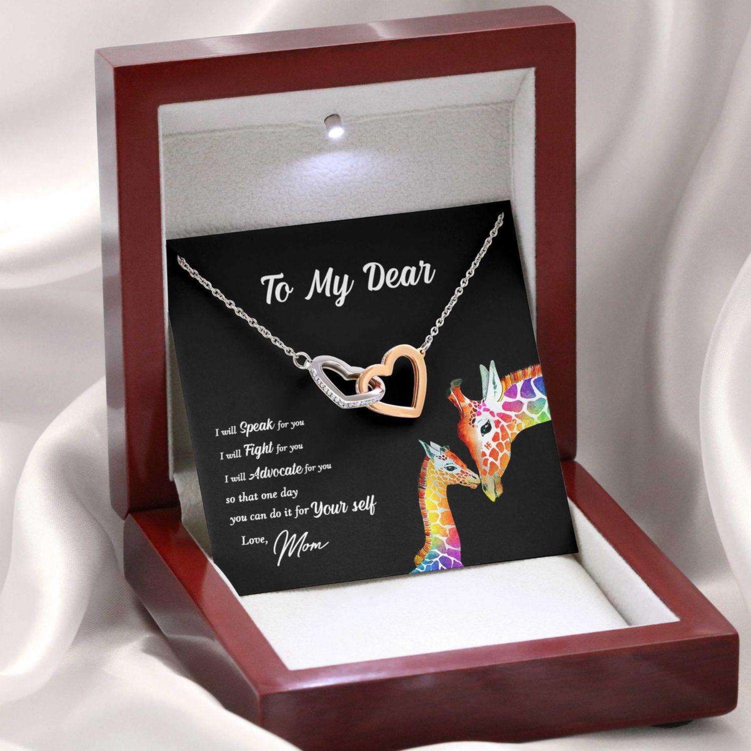 Awareness Necklace: One Day You Can Do It For Yourself, Meaningful Autism Message Card Hearts Necklace Rakva